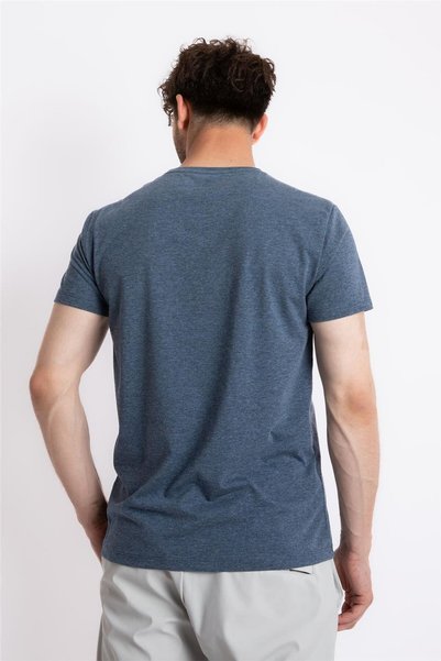 ADAM BOXES O-collar Pocket T-shirt Bolsillo - Navy Blue Melange
