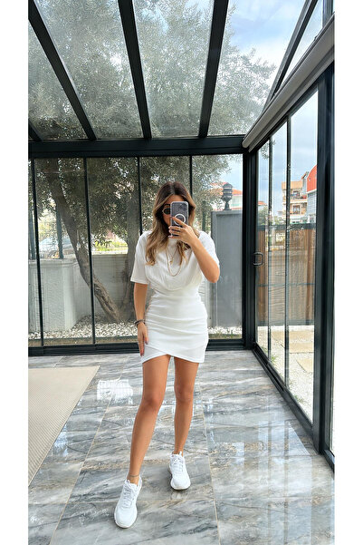 khar kadın Oleander Drape Detay Elbise