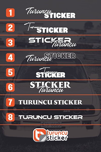 Turuncu Sticker Kişiye Özel Ad Soyad   Sticker - İsim Soy İsim Sticker Modeli...