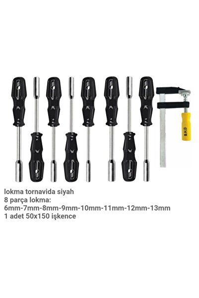 rigour Tornavida lokma uçlu tornavida 9 parça lokma tornavida siyah