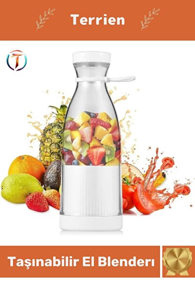 teknotrust İthalatçı Garantili Home Serisi Taşınabilir El Blenderı 420 ML Şarjlı Meyve Smoothie Hazırlama Maki
