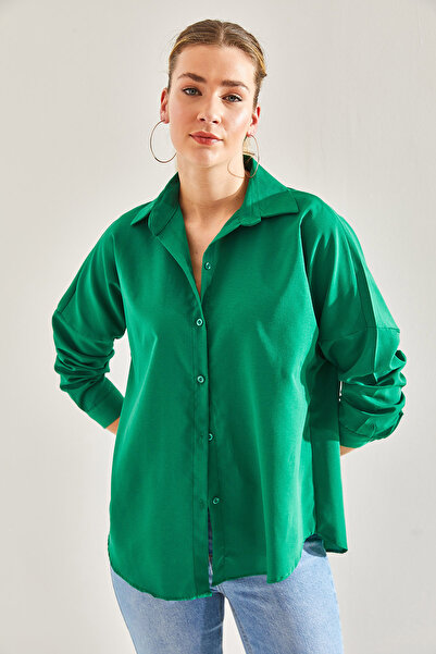 Bianco Lucci Női egyszerű ujjú hajtogatott ing