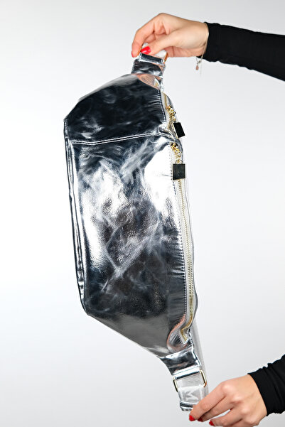 LuviShoes Geantă de talie mare pentru femei VENTA Silver