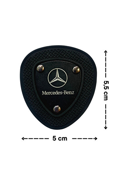 Megas Etiket Dikilebilir - Mercedes-Benz Üçgen Metalli Kauçuk Arma