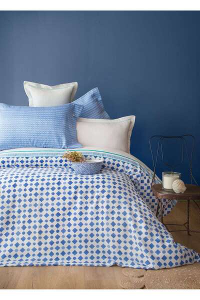 Apricitas HOME Terra Indigo King Size Набір постільної білизни з органічної н...