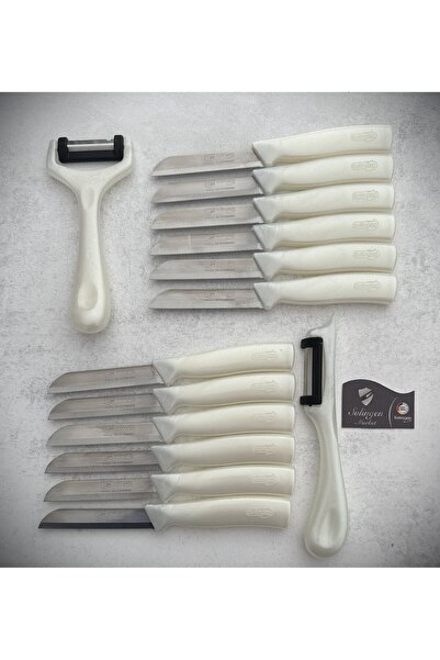 Solingen Işıltılı Meyve ve Sebze Bıçağı ve Soyacak 14'lü BEYAZ