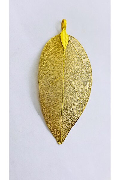 Büke Doğaltaş Tasarım İşlenmiş Doğal Defne Yaprak Kolye Ucu