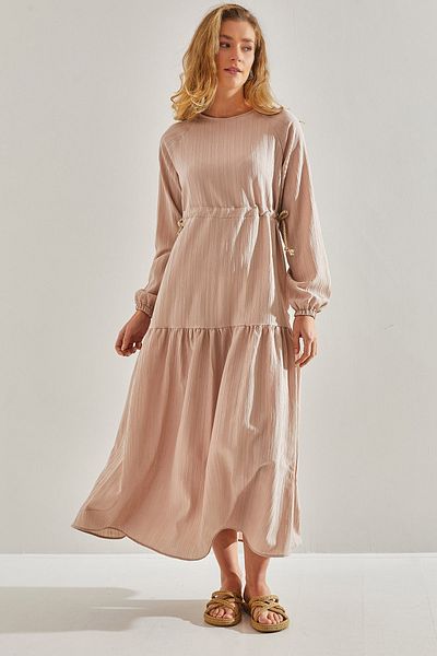 Bianco Lucci Modest Ψάθινο Φόρεμα Hijab - Σχοινί Δεμένο, Γυναικείο,60181035