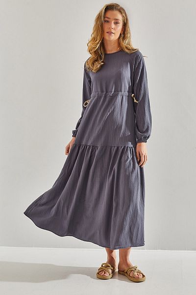 Bianco Lucci Modest Šaty ze slaměného hidžábu – zavazování provazem, dámské,60181035
