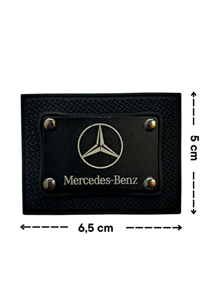 Megas Etiket Dikilebilir - Mercedes Benz Dikdörtgen Metalli Kauçuk Arma