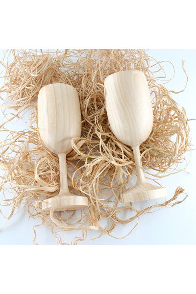 NATIVU 2'li Ahşap Kadeh Seti Ash Serisi