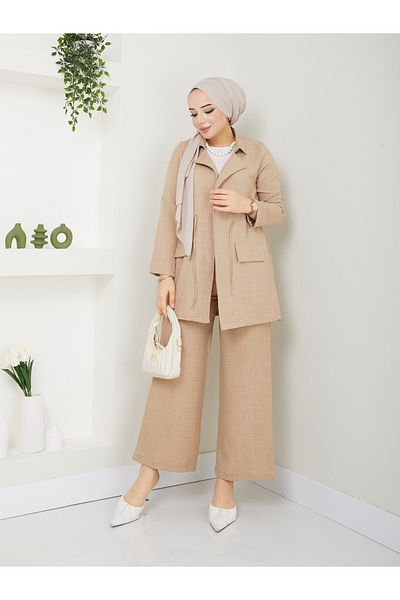 VOLT CLOTHİNG Leinen-Damenset – mit Jacke