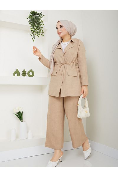 VOLT CLOTHİNG Leinen-Damenset – mit Jacke