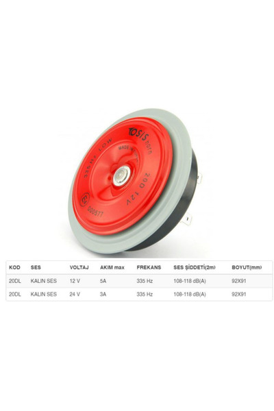 Osis KORNA DIDIT DISK TIP KALIN SES 12V ADET