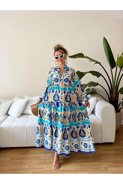 SONREİR ROCHIE MIDI ULTRA OVERSIZE, CU MOLAN, DIN VİSON DIN TESTURĂ, GULER DOMINANT