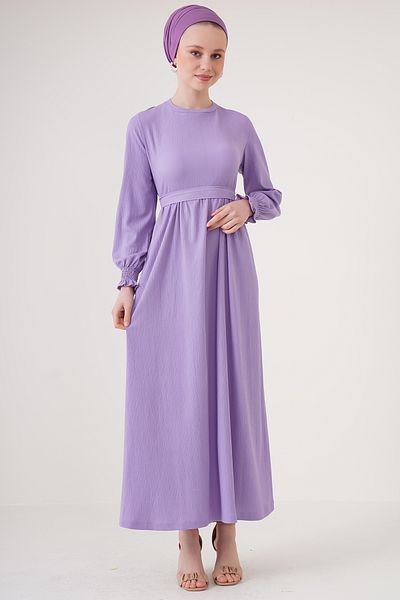 Bigdart 1525 Πλεκτό Φόρεμα Hijab - Λιλά