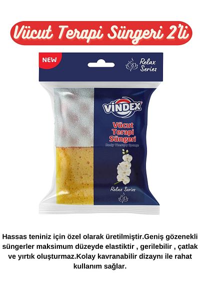 Vindex Vi̇ndex 2-piece Body Therapy Sponge Set
