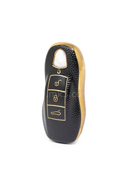 EBG İSTANBUL husa pentru telecomandă din piele de înaltă calitate porsche 3 butoane culoare auriu negru