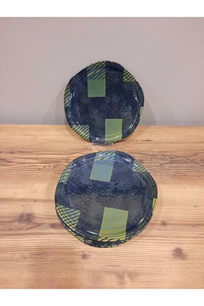 Keramika KERAMİKA 23 cm PASTA TABAĞI YEŞİL ORGANİK