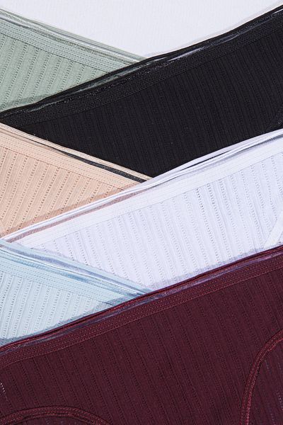 Humaone 5 τεμάχια 100% βαμβακερή αλυσίδα ραφής Breathable Bato εσώρουχα μαύρα