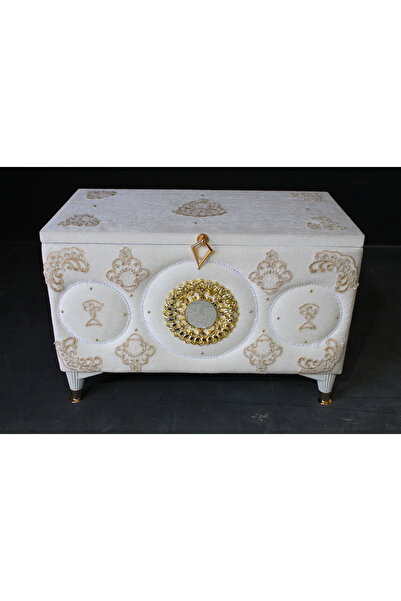 HUZUR ÇEYİZ Tekli Büyük Boy Ağır  Aynalı Çeyiz Sandığı