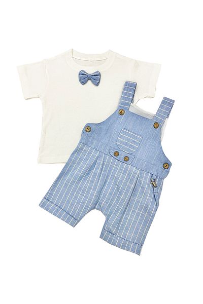 TUOBEBE Baby Salopet 2-Piece Blue Set