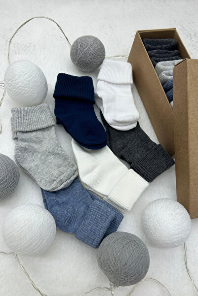 ADABEBEK Organic Newborn Natural 6-Piece Baby Socks Set