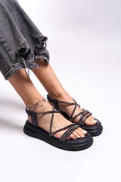 Riccon Sandale Ghiethas pentru damă 0012902   Negru