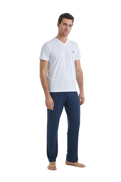 Blackspade Men's Navy Blue Pajama Set 40507