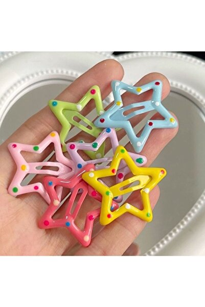 ella'nın çarşısı 4 أقراص إبزيم على شكل نجمة ملونة - 4 ألوان مختلفة