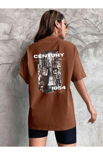 OFFSIDESIGN Unisex Oversize T-Shirt Century 1854 Design Back Printed T-Shirt κοντομάνικο καλοκαιρινό T-shirt