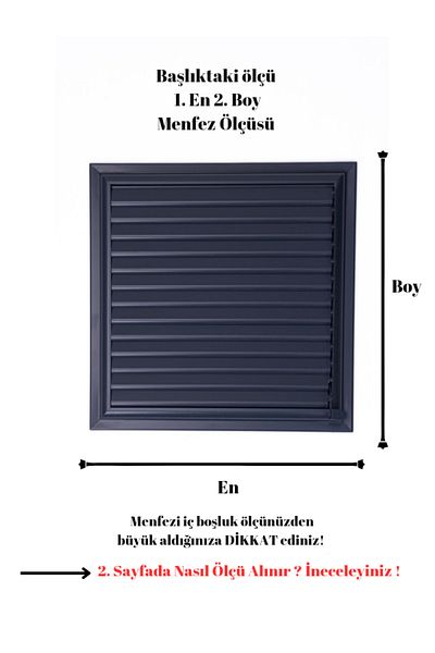 ALÜPAN Anthracite Gray 60x65 Aluminum Grille Bathroom WC Ventilation Shutter