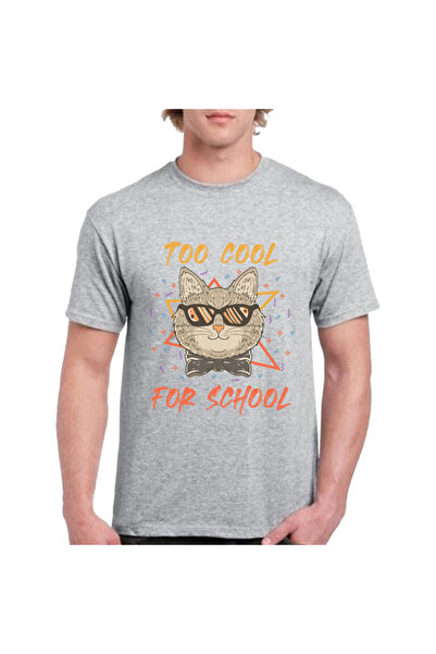 HediyeMania Tricou The School's Awesome cu imprimeu Cotton Grey basic Design ...