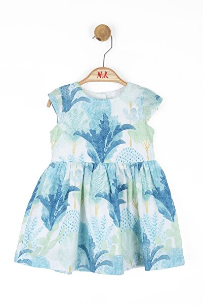 nk kids Nk White-Blue Spruce Dress (1-4 Size)