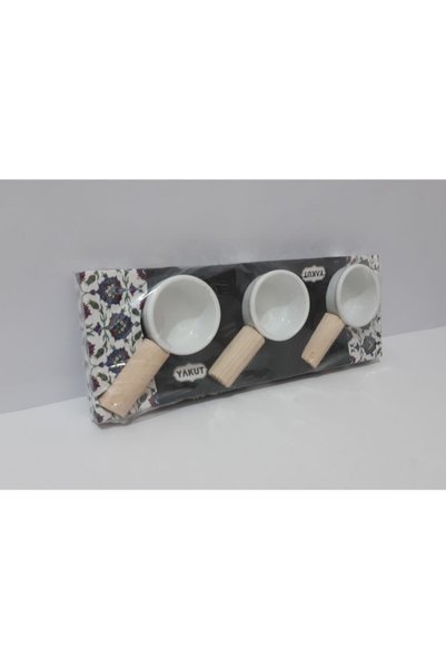 renkli çiçekler Snack Bowl Wooden Handle 3 Pieces Snack Bowl Fish