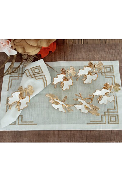 CAŞ DEKORASYON MINI LARGE BUTTERFLY SERVET RING - 6 PIECES