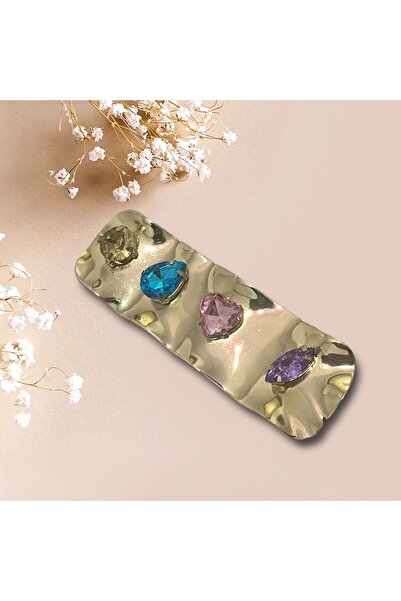 Rachel Gold Colored Rhinestone Hair Clip-8 cm