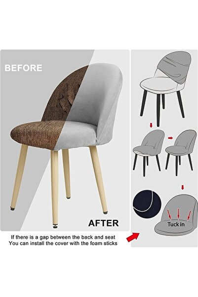 etleshome Yıkanabilir Streç Lastikli Likralı Oval Sandalye Kılıfı - Yuvarlak Sandalye Örtüsü