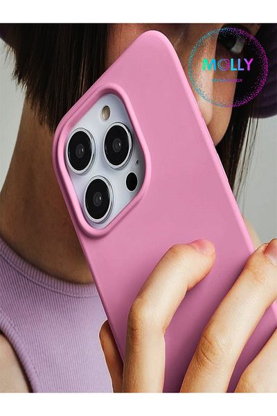 Molly جراب سيليكون مخملي من الداخل لهاتف iPhone 14 PRO MAX