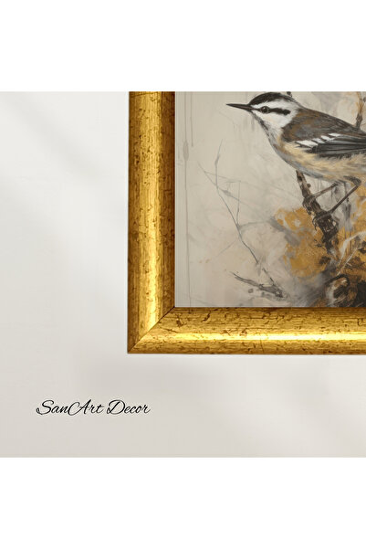 Sanart Vintage ζωγραφική με κορνίζα, ελαιογραφία, ζωγραφική με κορνίζα, καλλιτεχνική διακόσμηση, ζωγραφική πουλιών