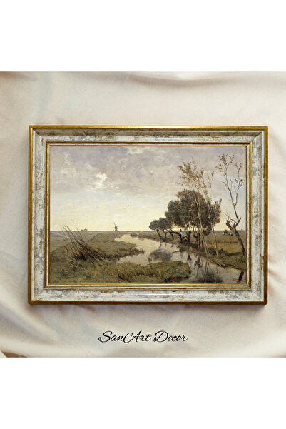 Sanart Uramljena vintage slika, uljana slika, uokvirena slika, umetnički deko...
