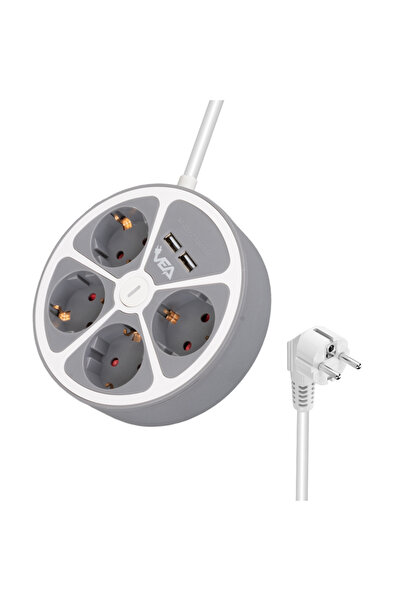 nelerbulurum YÜKSEK KALİTELİ 4'LÜ 2 USBLİ AÇMA KAPAMA TUŞLU AKIM KORUMALI 1.5METRE GRUP PRİZ 3680 Watt 16 AMPER