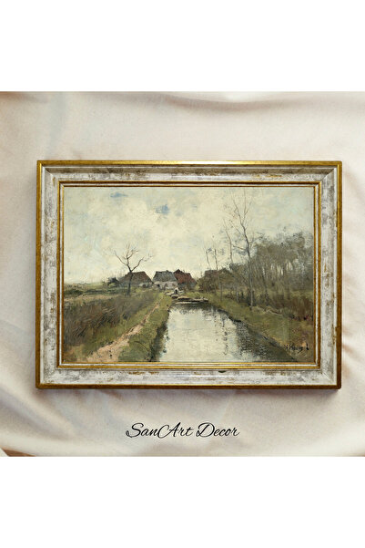 Sanart Uramljena vintage slika, uljana slika, uokvirena slika, umetnički deko...