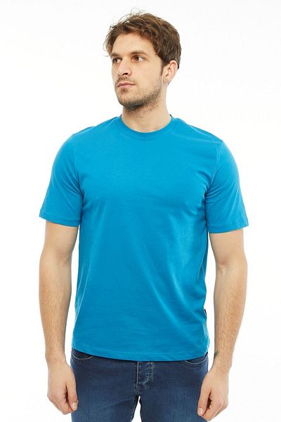 Uniprom Men's T-Shirt Crew Neck 100% Cotton Indigo