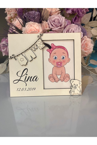 Baby Hair frame wooden Memory frame personalized dated frame