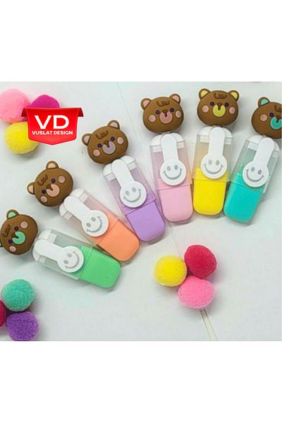 Vuslat Design Cute Teddy Bear Highlighter Set of 6