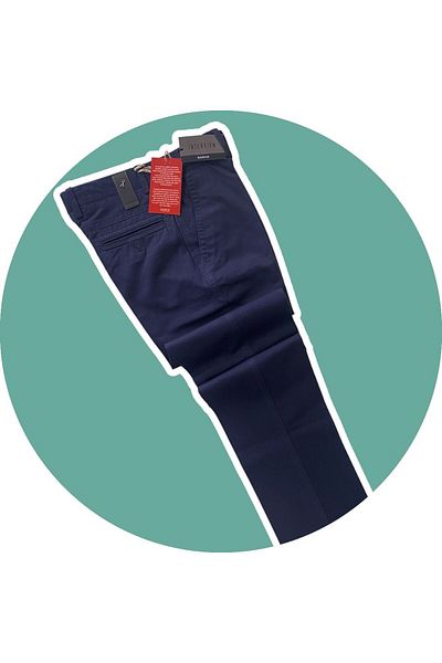Sarar Interview Wraps 100% Cotton Classic Fit Navy Blue Cotton Trousers with Side Pockets 42 Model-2 2B245
