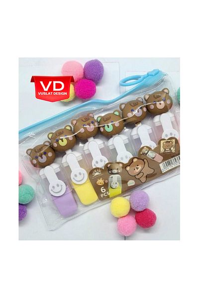 Vuslat Design Cute Teddy Bear Highlighter Set of 6