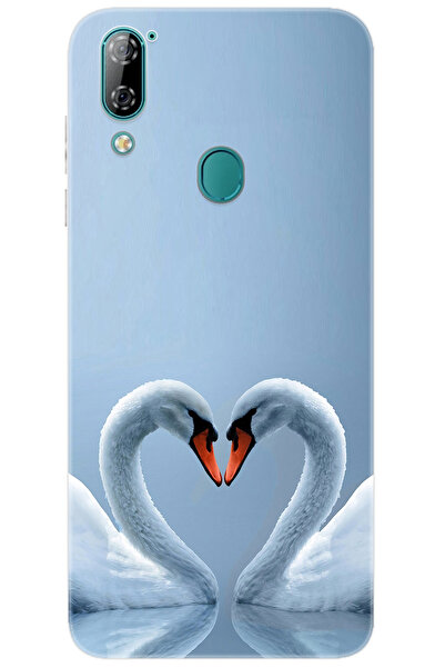 CASPER Via A4 Uyumlu Kılıf Desen Baskılı Silikon Kuğ ve Kalp STK:305 CP-WjPNjX3