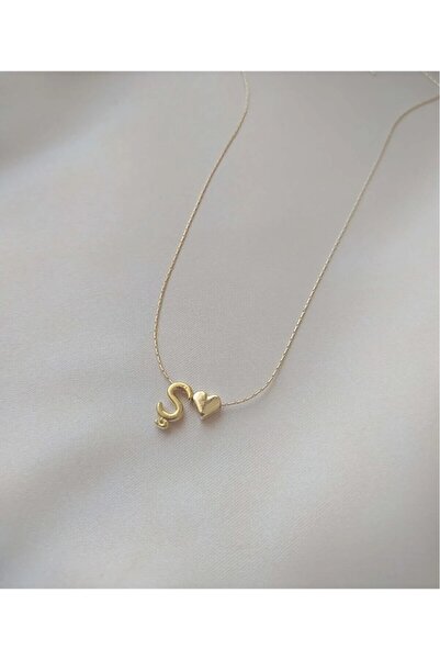 Fiamoss Women's Heart Letter Necklace